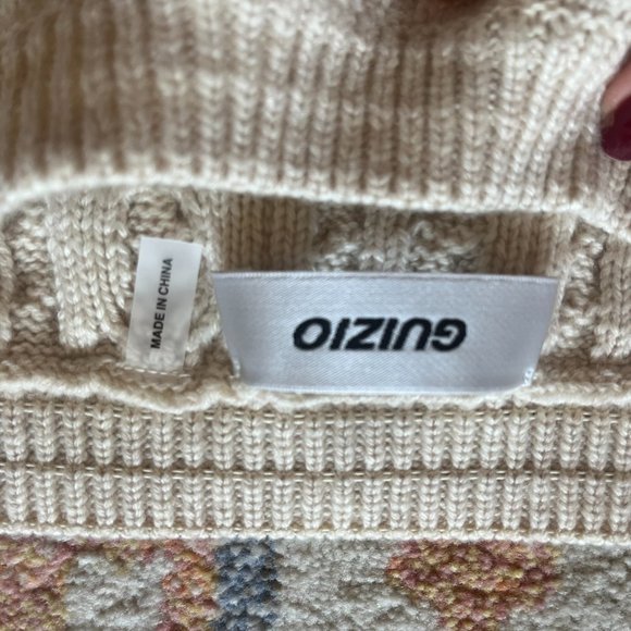 NWOT - Danielle Guizio Mini Skirt - Cream Wool Cable Knit 50% Wool - Small - Picture 4 of 5